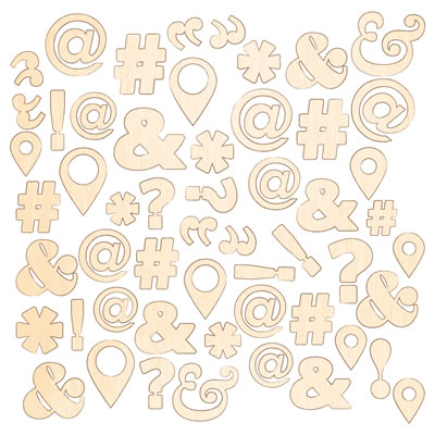 Studio Calico - Snippets - Wood Veneer - Punctuation  (sold in 3's)